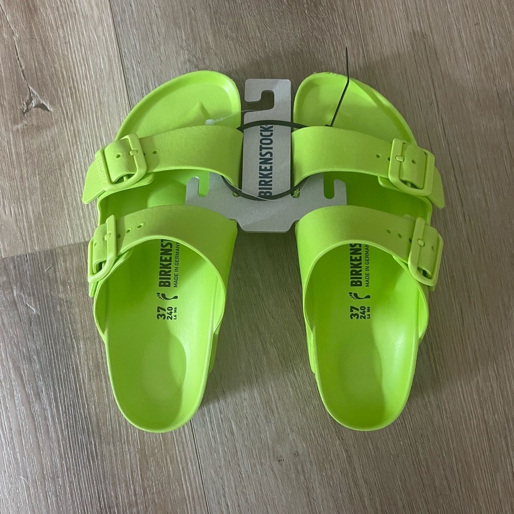 Birkenstock Eva Sandals in Lime Green